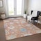 Homeroots 9' X 12' Orange Pink And Denim Blue Floral Washable Indoor Outdoor Area Rug 605317 - alternate 7