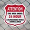 Signmission 24 Hour Surveillance Shield Sign Attenti, 6 Inch X 6 Inch, Plastic Sign SHI-P-6-351 - alternate 5