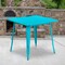Flash Furniture Teal-Blue Metal Table, 31.5SQ ET-CT002-1-CB-GG - alternate 2