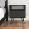 Homeroots 22" Black Wood One Drawer Nightstand 478272 - alternate 4