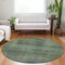 Homeroots 8' Olive Green And Gray Round Striped Washable Indoor Outdoor Area Rug 588108 - alternate 6