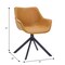 Leisuremod Markley Swivel Leather Dining Arm Chair with Iron Legs, 2PK ESCBL-26-BR2 - alternate 8