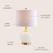 Jonathan Y Ilsa 22" Dotted Glass/Metal LED Table Lamp, White/Brass Gold JYL6200A - alternate 6