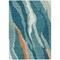 Homeroots 9' X 12' Teal Blue Copper And Ivory Abstract Washable Indoor Outdoor Area Rug 601012 - alternate 6