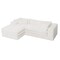 Homeroots 121" White Corduroy Compression Foam Sofa 719551 - alternate 4
