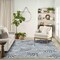 Homeroots 9' X 12' Ivory Sky Blue And Blue Palm Leaf Indoor Outdoor Area Rug 551457 - alternate 8