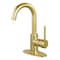 Kingston Brass One-Handle Single-Hole Bathroom Faucet with Deck Plate and Push Pop-Up Drain, Polished Brass LS8432DL - alternate 1