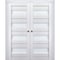 Sartodoors Sliding French Double Pocket Doors with Frosted Glass White 64x80 (2* 32x80) Solid Core VEREGIO7455DP-WS-64 - alternate 1