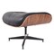 Homeroots 35" Black and Brown Genuine Leather Tufted Swivel Lounge Chair With Ottoman 526376 - alternate 8