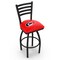 Holland Bar Stool Co 30" Blk Wrinkle Carolina Hurricanes Swivel Bar Stool, Ladder Back L01430CarHur - alternate 1