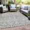 Homeroots 9' X 12' Gray And Ivory Damask Washable Indoor Outdoor Area Rug 595155 - alternate 7
