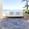 Homeroots 8' Blue And Ivory Round Abstract Washable Indoor Outdoor Area Rug 615442 - alternate 6