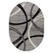 World Rug Gallery Modern Wavy Circles Design Area Rug 5 ft x 7 ft Oval Gray 377GRAY5OV - alternate 1