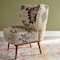 Homeroots 26" Beige Blue and Red  Jute Southwestern Wingback Chair 565086 - alternate 8