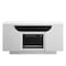 Homeroots 66" White Ribbed Wood Electric Storage Cabinet Fireplace With LED And Speaker 643643 - alternate 6
