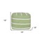 Homeroots 18" Green And White Cotton Cube Striped Pouf Ottoman 534110 - alternate 6