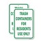 Signmission Trash Containers For Residents Only, 18'' X 24'' 2 Signs, Heavy Gauge Aluminum, 2PK A-1824-2PACK-24705 - alternate 1