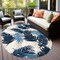 World Rug Gallery Vicenza Tropical Floral Indoor/Outdoor Area Rug 5 ft x 7 ft Oval Navy 8011NAVY5OV - alternate 1