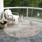 Homeroots 8' Beige And Gray Round Geometric Washable Indoor Outdoor Area Rug 618585 - alternate 7