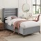 Homeroots Light Gray Velvet Upholstered Full Bed Frame 544929 - alternate 6