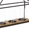 Homeroots 15" Black Metal Glass And Wood Geometric Three Light Hurricane Candle Holder 638043 - alternate 4