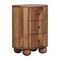 Homeroots 23" Brown Solid Wood Round Three Drawer Nightstand 651517 - alternate 10