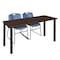 Regency Kee Training Table W/ 2 Zeng Chairs, 60 in W, 24 in L, Neo Walnut MT6024NWBPBK44BE - alternate 1