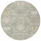 Homeroots 8' Artichoke Green Brown And Ivory Round Damask Washable Indoor Outdoor Area Rug 599390 - alternate 5