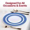 Smarty Had A Party 10.25" White with Gold Spiral on Blue Rim Plastic Dinner Plates (120 plates), 120PK 670BG-CASE - alternate 6