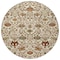 Homeroots 8' Ivory Brown And Red Round Floral Washable Indoor Outdoor Area Rug 603421 - alternate 8