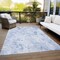 Homeroots 10' X 14' Sky Blue And Denim Blue Floral Washable Indoor Outdoor Area Rug 583135 - alternate 7