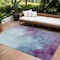 Homeroots 10' X 14' Sky Blue And Purple Abstract Washable Indoor Outdoor Area Rug 604844 - alternate 1