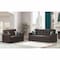 Homeroots 87" Brown Faux Leather Convertible Futon Sleeper Sofa And Toss Pillows With Storage 607089 - alternate 8