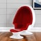 Homeroots 38" White And Red Fiberglass And Wool Swivel Egg Chair With Ottoman 522858 - alternate 1
