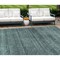Homeroots 9' X 12' Teal Blue Aqua And Gray Striped Washable Indoor Outdoor Area Rug 588128 - alternate 1