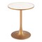 Homeroots 24" Beige and Gold Wood and Steel Pedestal Base Round Top Dining Table 572240 - alternate 5