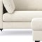Homeroots 90" Cream Fabric Sofa With Ottoman With Black Legs 641073 - alternate 4