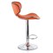 Elama 2 Piece Slim Faux Leather Adjustable Bar Stool in Orange with Chrome Base ELM-723-ORG - alternate 9