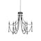 Homeroots Black Candle Style Six Light Metal and Beads Dimmable Chandelier 611361 - alternate 4