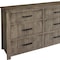 Homeroots 62" Brown Solid Wood Six Drawer Double Dresser 524555 - alternate 7