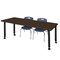 Regency Kee Mobile Adjustable Classroom Table W/ 2 Andy Stack Chairs, 72 in W, 30 in L, Neo Walnut MT7230NWAPCBK45NV - alternate 1