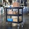 Luxor Cart, (2) Tub, 1 Flat shelves, 18"x32", High Density Polyethylene (Shelf)/Polyvinyl Chloride (Leg) EC121HD-B - alternate 13