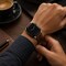 Elegani Alligator-Embossed Leather Band Compatible with Apple Watch 44mm, Brown/White, Black Buckle LATPAM-BRNWHT-BLK-44 - alternate 4