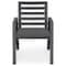 Leisuremod Chelsea Modern Patio Dining Armchair in Aluminum with Removable Cushions, Black, 2PK CC20BL-BL2 - alternate 6