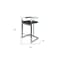 Homeroots 26" Black and Silver Faux Leather and Metal Low Back Counter Height Bar Chair 555099 - alternate 4