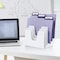 Acrimet 5 Section Incline File Sorter Desk Organizer Rack for Office Desktop Plastic White Color 225.2 - alternate 7