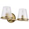 Nuvo Valentine, 2 Light Vanity, Vintage Brass Finish, Hammered Glass 60/8262 - alternate 7
