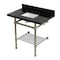 Kingston Brass 36-Inch Black Granite Console Sink with Brass Legs and Shelf, 8-Inch, 3-Hole KVPK36KBSQB8 - alternate 1