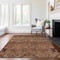 Homeroots 9' X 12' Orange Copper And Brown Floral Washable Indoor Outdoor Area Rug 588910 - alternate 7