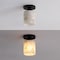 Jonathan Y Jules 5.13" 1-Light Modern Contemporary Alabaster/Iron Cylinder LED Semi Flush Mount, White Marbling/ JYL1206B - alternate 8